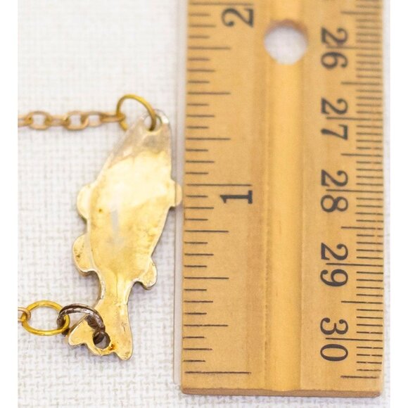 20 inch, Vintage Gold Tone Intricate Fish Symbolic Necklace - C1 - Picture 3 of 3
